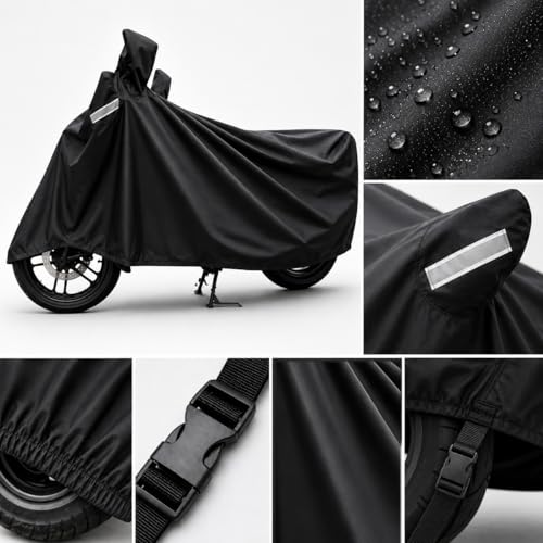Image of Sulfar Universal Bike Cover UV Protection & Dustproof Bike Body Cover for Two Wheeler Bike Scooter Scooty Activa (Black)