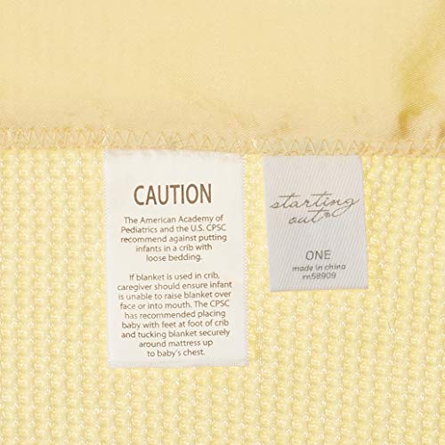 Thermal Waffle Weave Baby Blanket With Satin Nylon Trim (Yellow) #TOP2