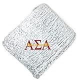Go Greek Chic Alpha Sigma Alpha Embroidered Sherpa Fuzzy Throw Blanket