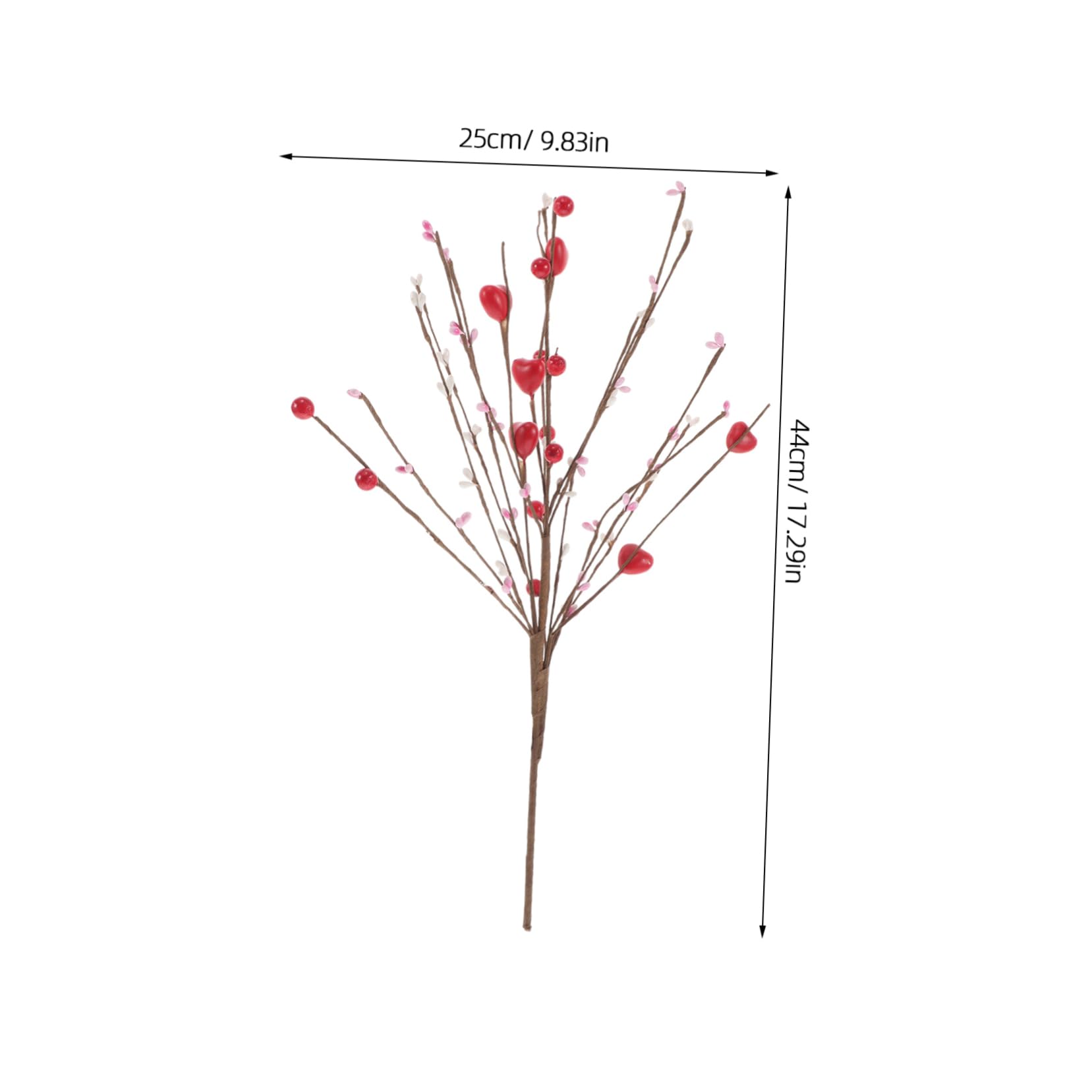 Ciieeo Valentine's Red Shaped Berry Picks Berry Stems Flower Garland for Table