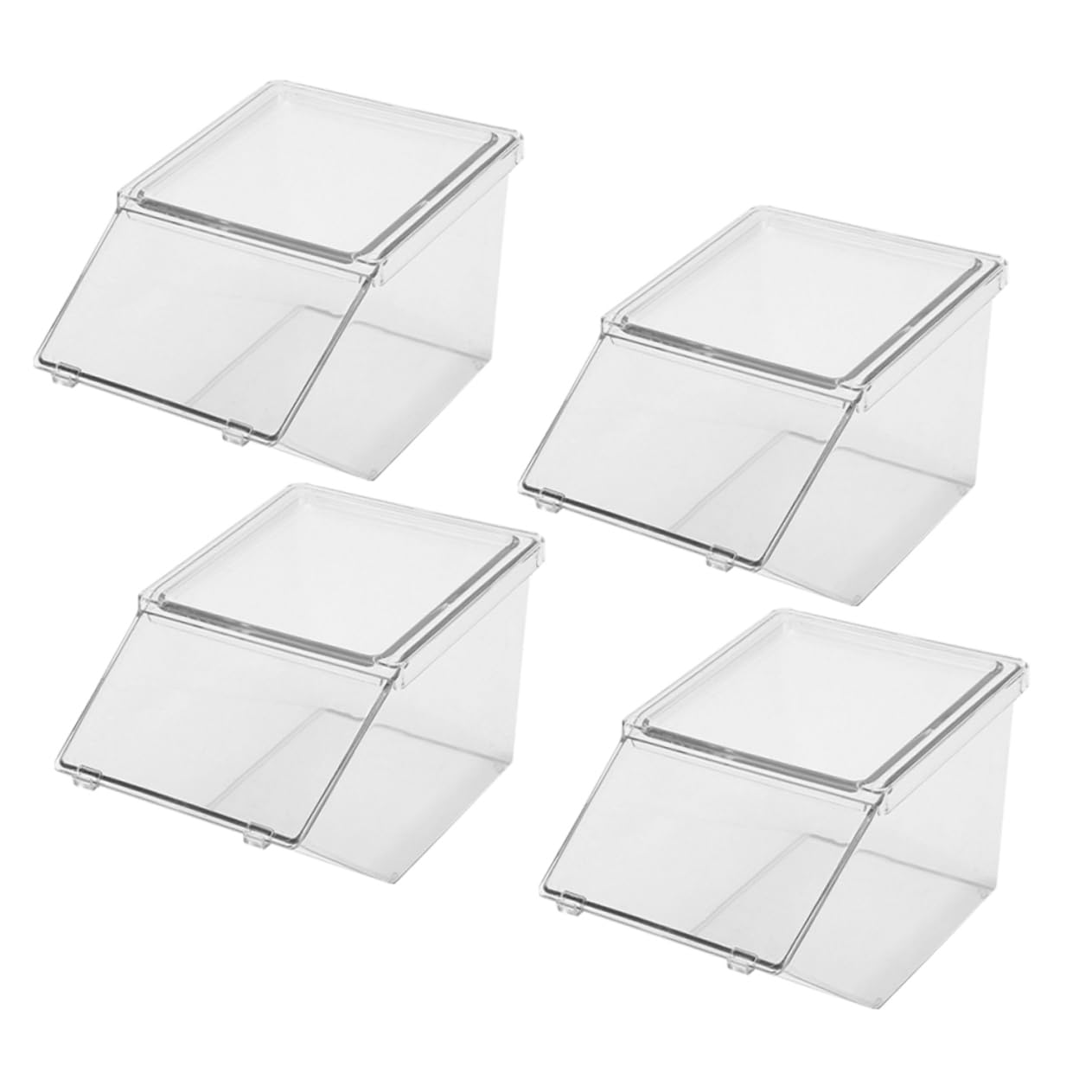 Zerodeko 4Pcs Acrylic Tea Bag Organizer Multi Function Storage Case for Sugar Packets Seasoning and Tea Bags Stylish Desktop Container for Coffee Bar and Kitchen