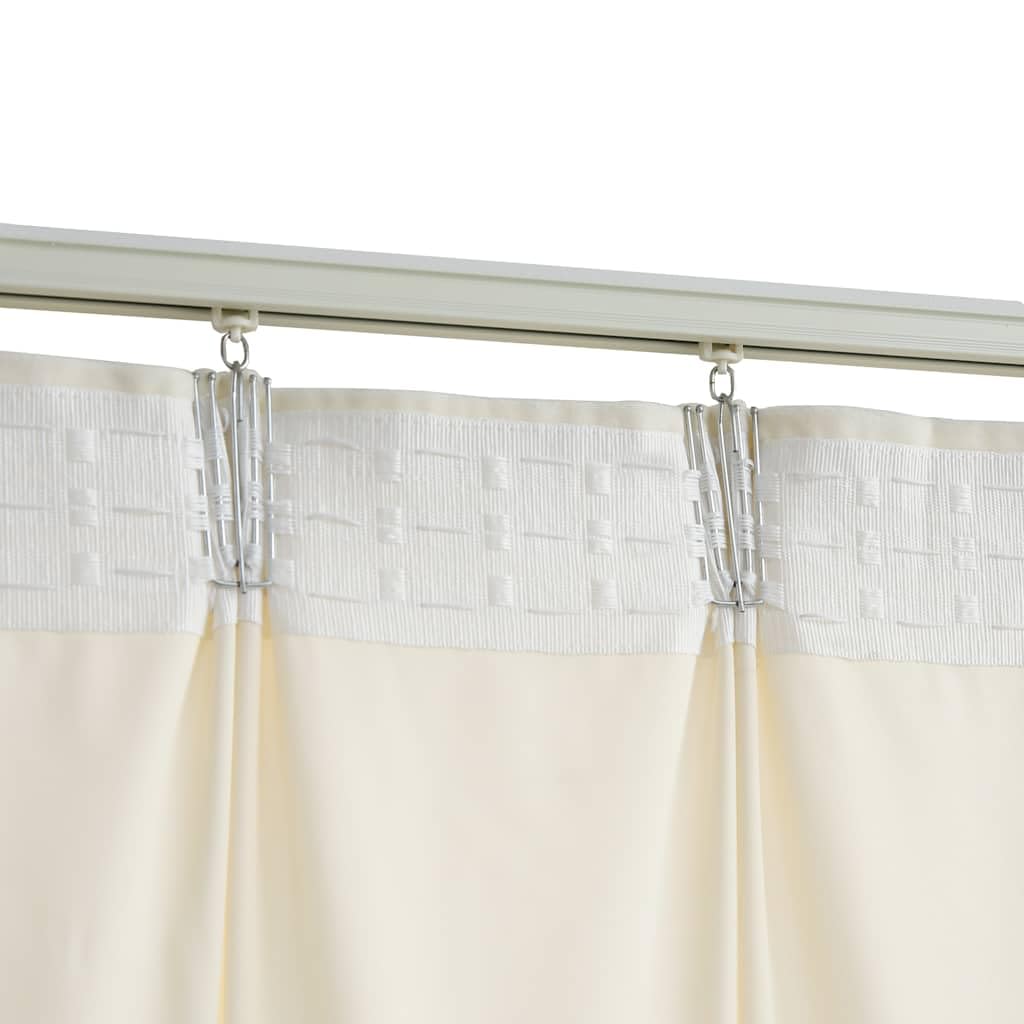 vidaXL 2X Vorhang Verdunkelung mit Haken Verdunkelungsvorhang Kräuselband Thermo Gardine Blickdicht Vorhänge Wohnzimmer Samt Creme 140x225cm