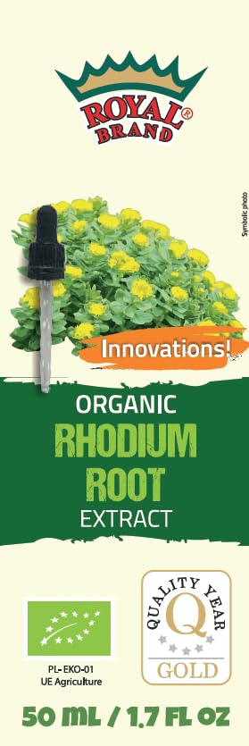 Royal Brand Extracto orgánico de raíz Rhodiola Rosea, tintura líquida orgánica, 50 ml, certificado UE Agriculture
