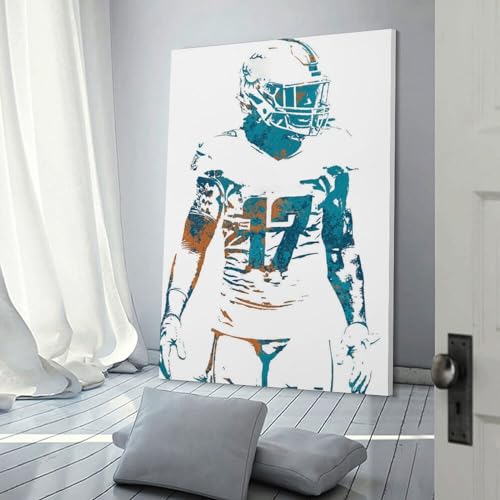 Impression Jaylen Waddle cadeau idéal de 50 x 75 cm pour un fan