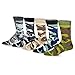 TeeHee Men's Fun and Fashion Crew Socks 5-Pair (Camouflage)