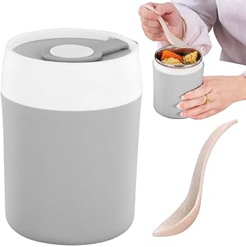 Vacuum Insulated Food Container | 500ml Stainless Steel Double Walled Soup Flask Food Flask, Leakproof Food Jar Keeps Cold Or Hot for 7-12 Hours with Spoon