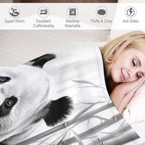 Couverture flannel 3D Panda épaisse et chaude lavable en machine - 4