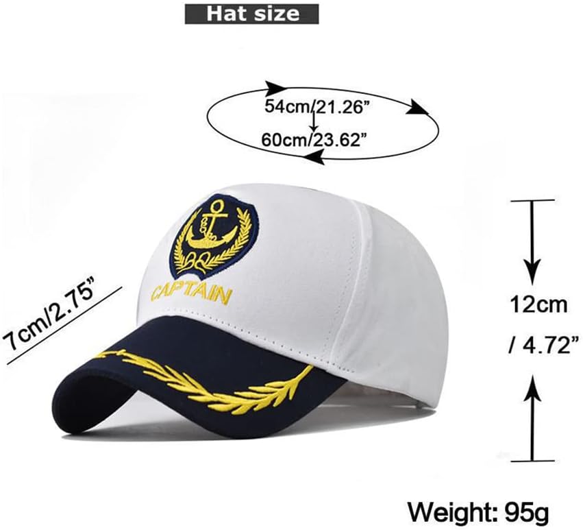 LUOZZY Captain Hat & First Mate Hat Boating Baseball Cap Marine Sailor Navy Hats Sunshade Baseball Headwear Adjustable Captain Hats for Men - Image 2