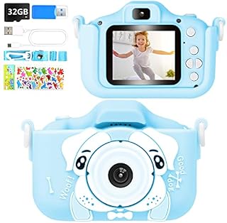 Phankey Kids Camera for Boys, 20MP 1080P Digital Camera for Kids with Games,Kids Digital Camera Rechargeable, Soft Silicone Shockproof Case, Great Gift for Kids (Blue)
