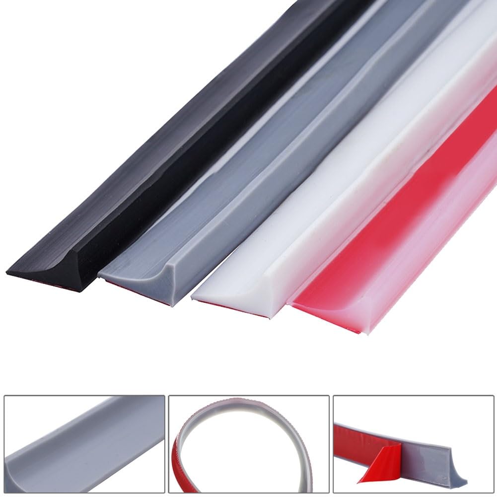 2 szt. Silikonowego paska barierowego dla wody w łazience | Zginana, solidna uszczelka szczelinowa do pralki do drzwi prysznicowych(White,50cm)