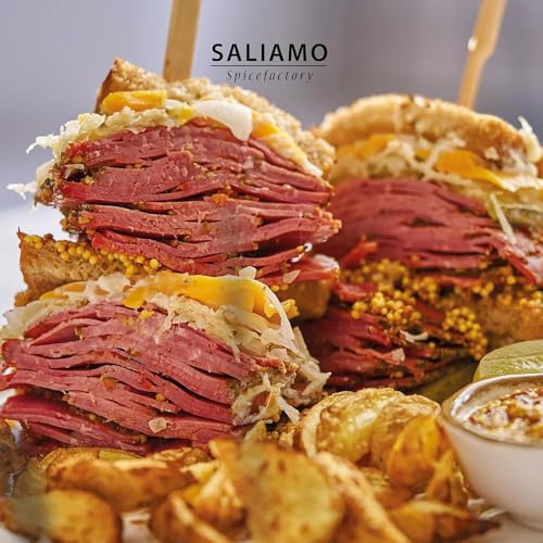 900g Pökelsalz, Nitritpökelsalz, NPS Nitrit Salz zur Herstellung von Rohwurst und Fleischwaren mit Umrötung, Pastrami, Salami, Surfleisch, trocken und nass pökeln von Fleisch und Wurst | Saliamo