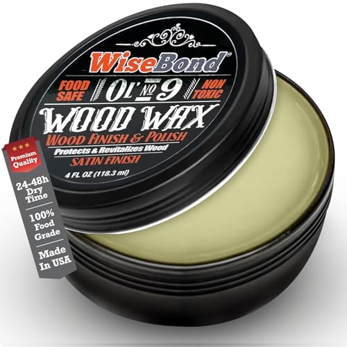 WiseBond Ol’ No.9 Wood Finish Wax Oil, Food Safe Conditioner, 4oz