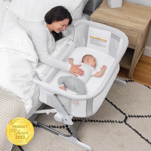 Image of Baby Delight Beside Me Dreamer Bassinet | Bedside Sleeper | 7-Position Height Adjustment | Driftwood Grey