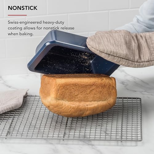 KitchenAid Nonstick Aluminized Steel Loaf Pan, Dishwasher Safe, 9 x 5 Inch, Ink Blue - image 3