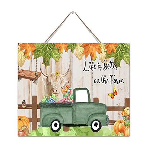 Décoration de table vintage en bois rétro mural automne citrouille - 3
