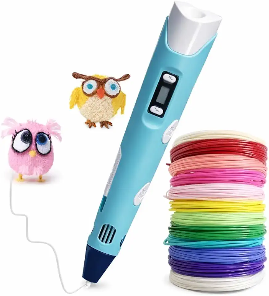 Caneta 3D Profissional Infantil com Display LED Digital com Kit de Filamentos Coloridos Brinquedo Educativo Criativo e Prático Presente para Crianças e Adultos Artistas