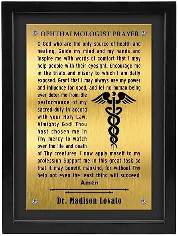 Personalized Doctors Prayer Framed Plaque-Doctor Wall Art Gift-Graduation Gift-MD Plaque-Christian Prayer-Metal Award Plaque Sign-Doctor Appreciation-Doctor Recognition-Doctor Retirement-12x16 in