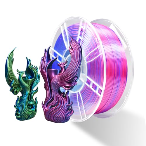 Image of iBOSS Silk Tri-Color PLA+ Filament 1.75mm 1Kg, Triple Color Silk PLA Plus Filament, Silk PLA PRO Filament, Neatly Wound 3D Printer Filament, 3 in 1 Multi Color Filament + /-0.02mm, Silk Red Blue Green