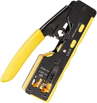 CARE CASE Multifunctional 6P8P Dual-use Network Tools Cat5/Cat6/Cat7 Crystal Heads Cable Pliers Seven Type of Through le Cable Clamp wire cutter for Phone Line Ethernet Cable(CC-8P-CRIMPER)