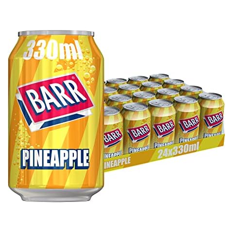 BARR since 1875, Pineapple, 24 pack Fizzy Drink Cans, Low Sugar, 24 x 330 ml Cover