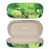 molshine Hard Shell Sunglasses Case,Classic Large Glasses Case for Women Men,Sunglass Eyeglasses (Green Leaves)