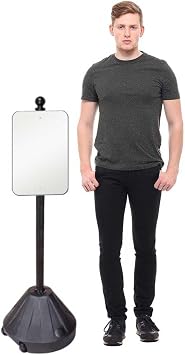 Tip-and-Roll Portable Sign Pole II, 1-Pack (48 tall, Black Base, Stand Only - No Printed Signage)