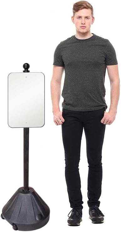 Tip-and-Roll Portable Sign Pole II, 1-Pack (48 tall, Black Base, Stand Only - No Printed Signage)