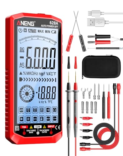 ANENG Multimeter,Digital Voltmeter Tester,TRMS 6000 Counts Rechargeable Meter Measures AC/DC Voltage,Current,Resistance,Capacitance,Temperature,Hz,NCV,Diode,Continuity Auto Ranging Electircal Tools