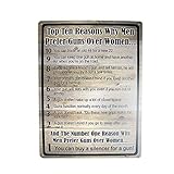 TG,LLC Treasure Gurus Funny Top 10 Reasons Men Prefer Guns Metal Sign Novelty Home Bar Pub Wall...