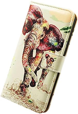 Miniatura 8 de Funda para Galaxy A21, diseño de elefante, piel con tapa y tarjetero y soporte para tarjeta con soporte para Samsung Galaxy A21 2020