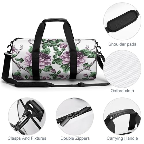Sac week-end fleur d'aquarelle résistant pour camping et rando