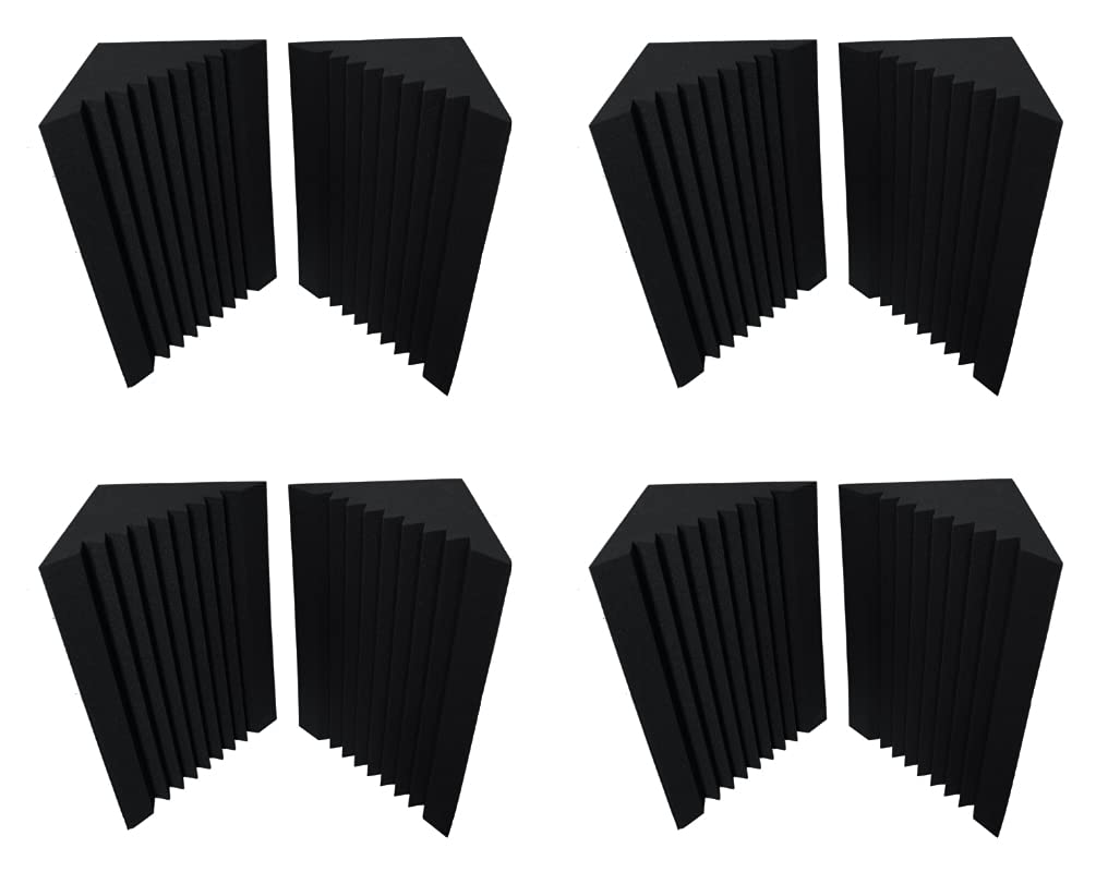 URBAN-X® Bass Traps Diffuser Acoustic Foam 12"x12"x24" (Set of 8) 50D High Density, Soundproof Foam, Noise Reduction Panels, Echo Absorption