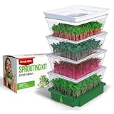 Grow fresh sprouts and microgreens indoors year-round with the upgraded 2025 seed sprouting kit, featuring higher side walls, interchangeable stackable trays, and improved drainage for healthy, uniform growth. Harvest in just 3–5 days – sprouts can p...