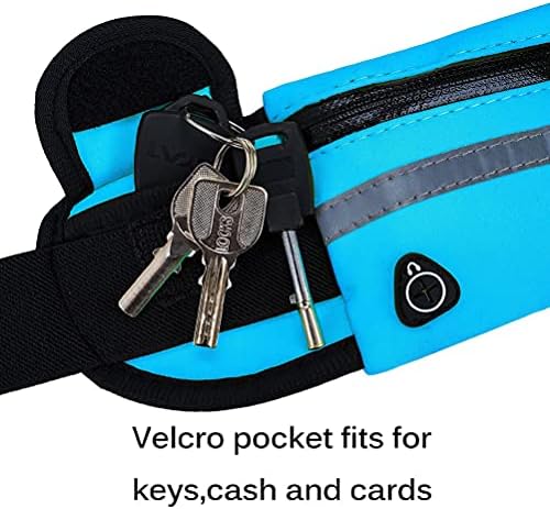 NF 2 Pack Men and women Running Pouch Belt Waist Pack Bag, Adustable Workout Gym Fanny Pack Perfect for Running Walking Cycling Outdoor exercise(Black & Blue)