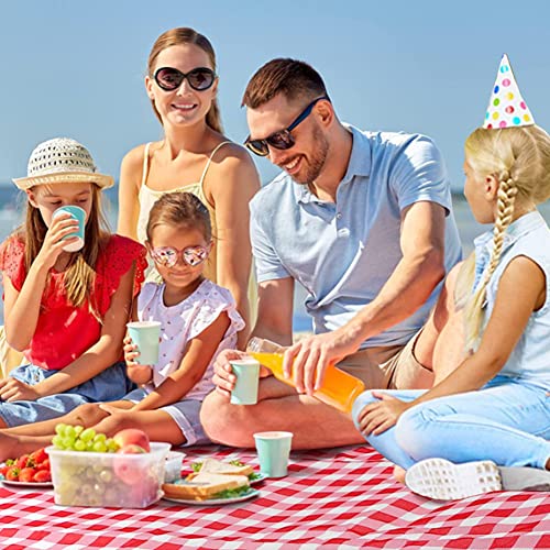 Outdoor Picnic Blanket, Foldable Waterproof Sand Beach Mat in Large 80x60in for Beach Camping Hiking Travel Family Concerts Portable Beach Blankets (Red)