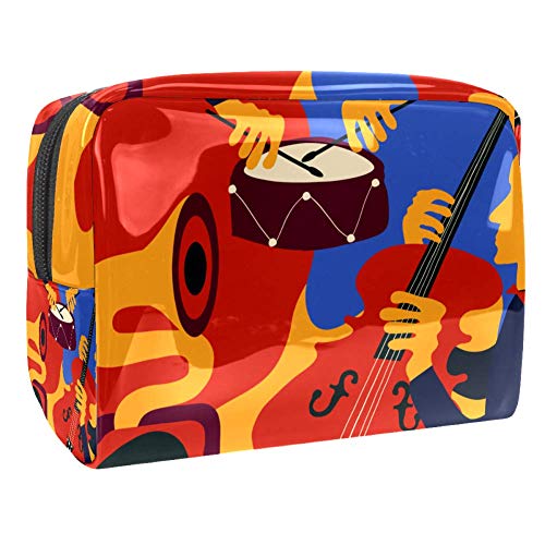 Preisvergleich Produktbild Reise-Make-up-Tasche, tragbar, Kosmetiktasche, wasserdicht, Kulturbeutel, große Aufbewahrungstasche für Frauen und Mädchen Musikinstrumente