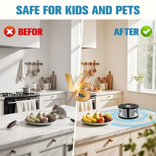 Répulsif à ultrasons pour souris d'intérieur avec prise électronique de bureau