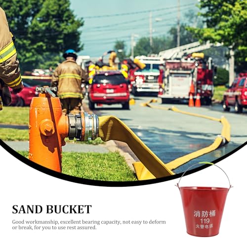 Seau à sable anti-incendie réutilisable en métal avec poignée - 4