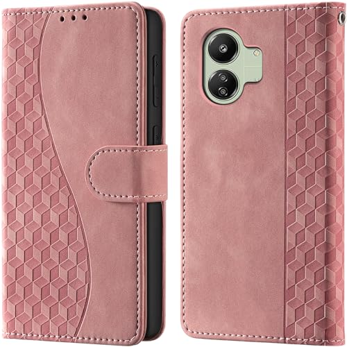 Handyhülle für Xiaomi Redmi 13C 4G / 5G Leder Wallet RFID hüllen Rosa