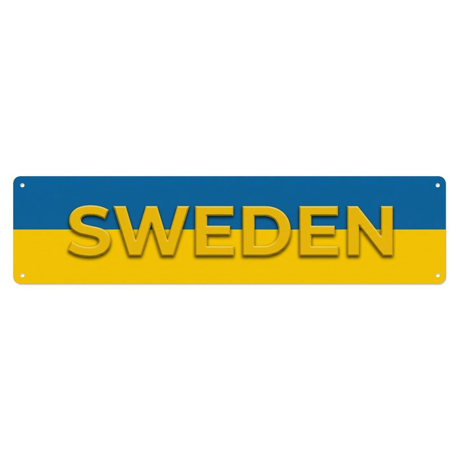 Metal Tin Sign Vintage Sweden Flag Pattern
