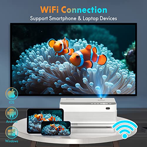 projector with wifi and bluetooth16000l native 1080p outdoor video projector with 1203939 screen 4k amp 3003939 display supporthome theater movie projector compatible wphonehdmiusbtv stickps5