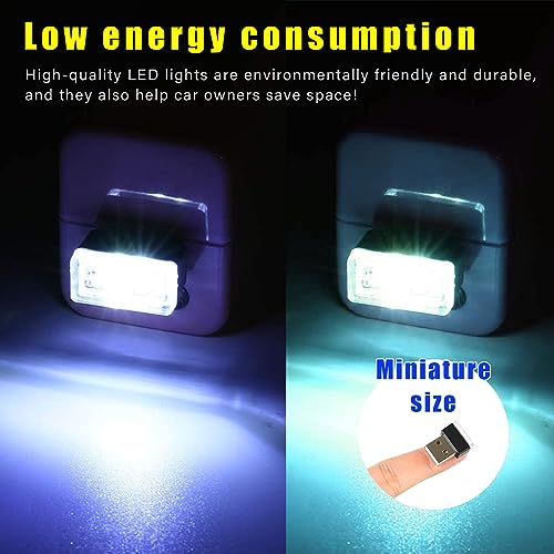 image for Augeny 4 PCS USB LED Car Interior Atmosphere Lamp, Plug-in USB Decor N
