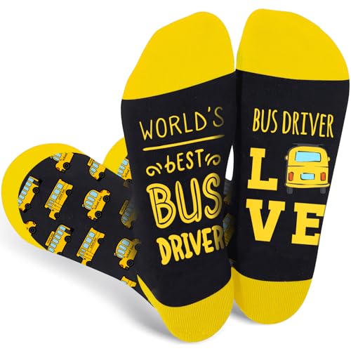 Dtdhgbev School Bus Driver Gifts Bus Driver Appreciation Gifts for Men School Bus Driver Gift Back to School Thank You Gift for Buses Drivers Funny Buses Drivers Socks