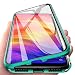 Produktbild Finemoco Hülle für Xiaomi Redmi Note 8 Pro Handyhülle Magnetische Adsorption Schutzhülle Metallrahmen Case,360 Grad Vorne und Hinten Tempered Glas Transparente Schutz Tasche Durchsichtige Cover,Grün