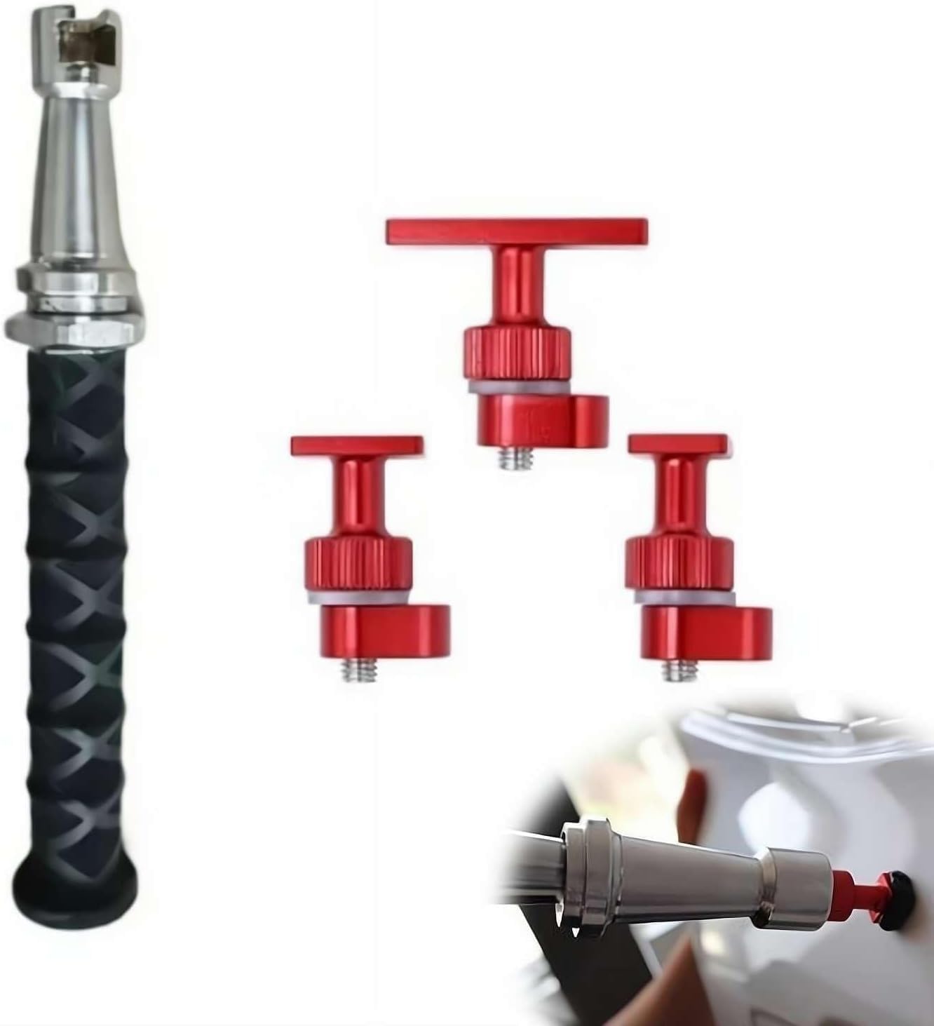 Mini Pull Hammer Kit for Car Dent Repair - 27-38cm Telescopic Sliding Hammer Tool Set, Paintless Dent Removal, Hail Damage Repair, Steel Suction Black 1set C