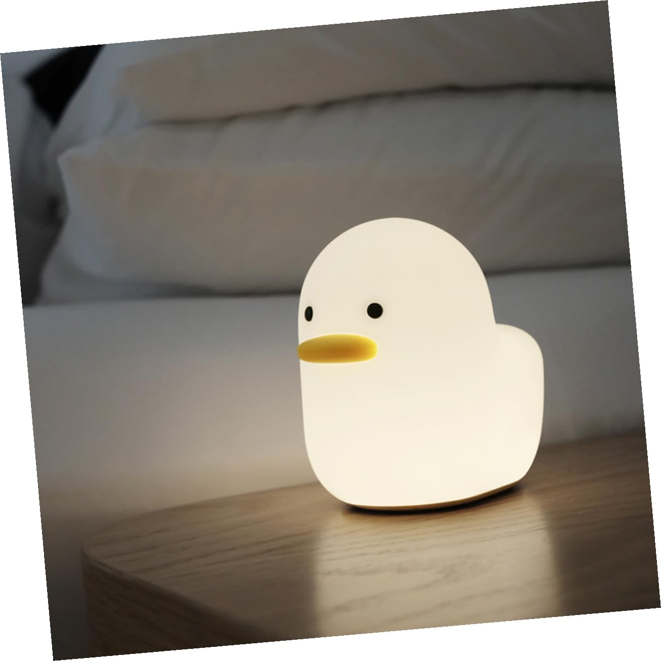 Toddmomy Lámpara de Noche de 1200mah de Silicona Diseño de Dibujos Animados Recargable por USB Control Palmeado para Decoración de Escritorio Hogar