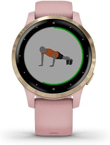 Miniatura 7 de Garmin 010-02172-31 Vivoactive 4S Smartwatch, paquete de polvo rosadorado con auriculares deportivos inalámbricos magnéticos Deco Gear, rojo con