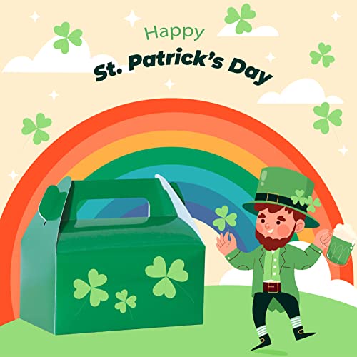 Unicopak 30 Pack Shiny Green Party Favor Treat Boxes, Gable Goodie Boxes Candy Boxes, Green Gift Boxes For Kids Themed Birthday Party, Party Supplies, Holidays, St. Patrick's Day, Christmas – 6.5X3.5X3.5 Inches #TOP3