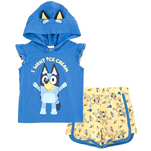Image of Bluey Bingo Girls Cosplay Tank Top and Active Retro Dolphin French Terry Shorts Toddler to Little Kid