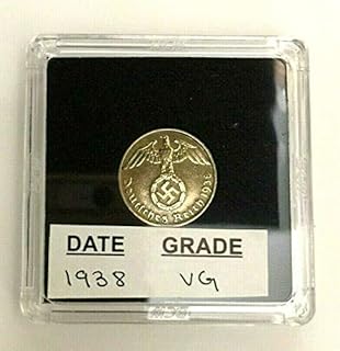 1938 DE Rare WW2 German 1938 5 Reichspfennig Brass Coin in Display Case 5 pf Perfect Circulated Coin